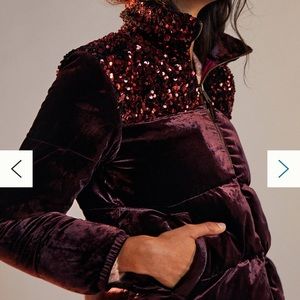 NWT Anthropologie Vera Velvet puffer